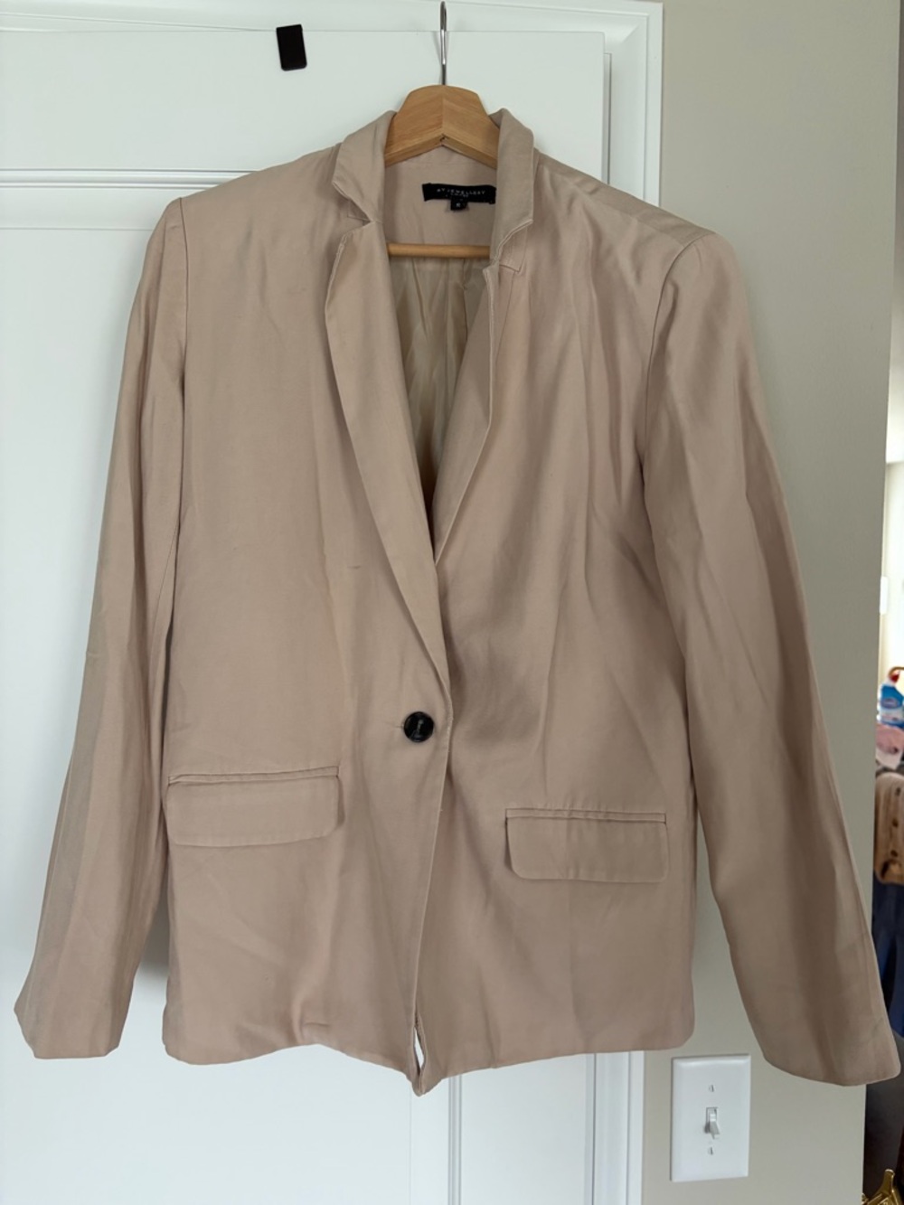 Beige Single-Button Women's Blazer